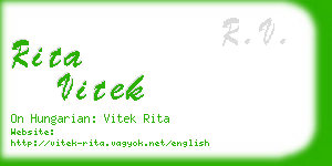 rita vitek business card